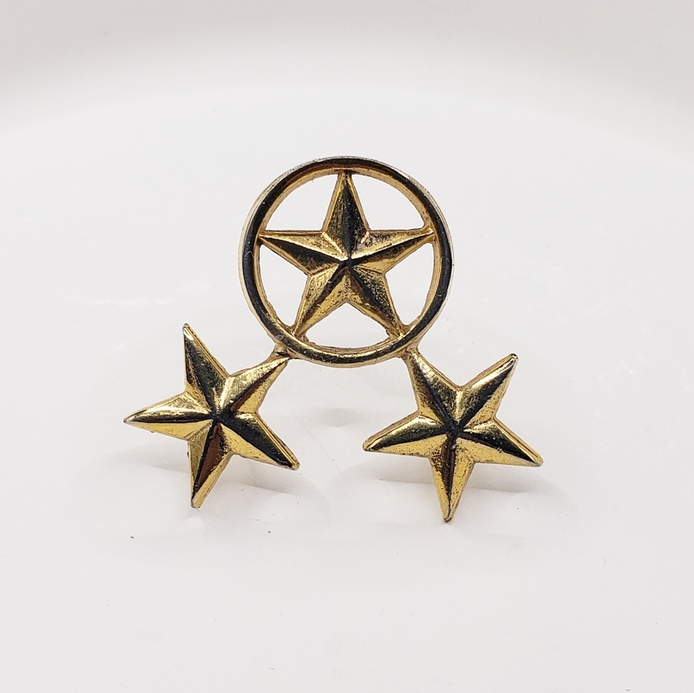 3 Pointed Star Lapel Collar Tack Pin Brooch